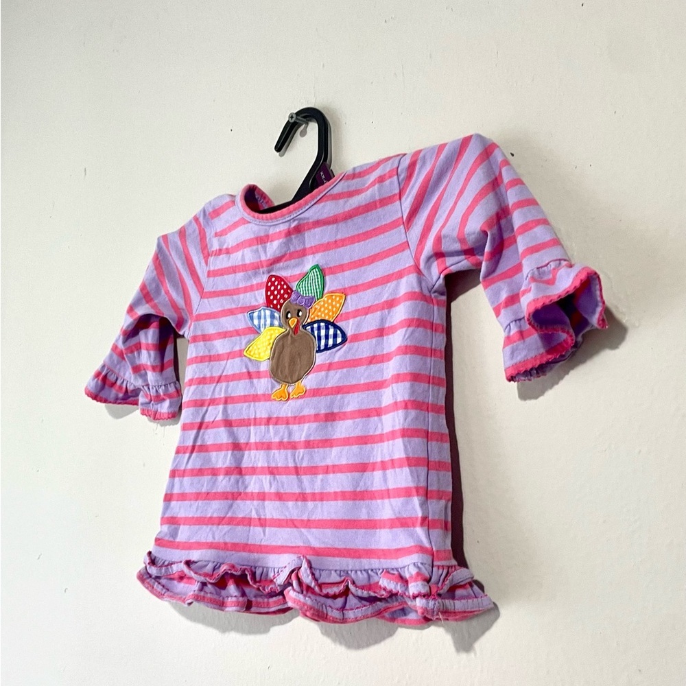 Classic‎ Whimsy Patchwork Turkey Ruffle Top Size 3T - Picture 3 of 7